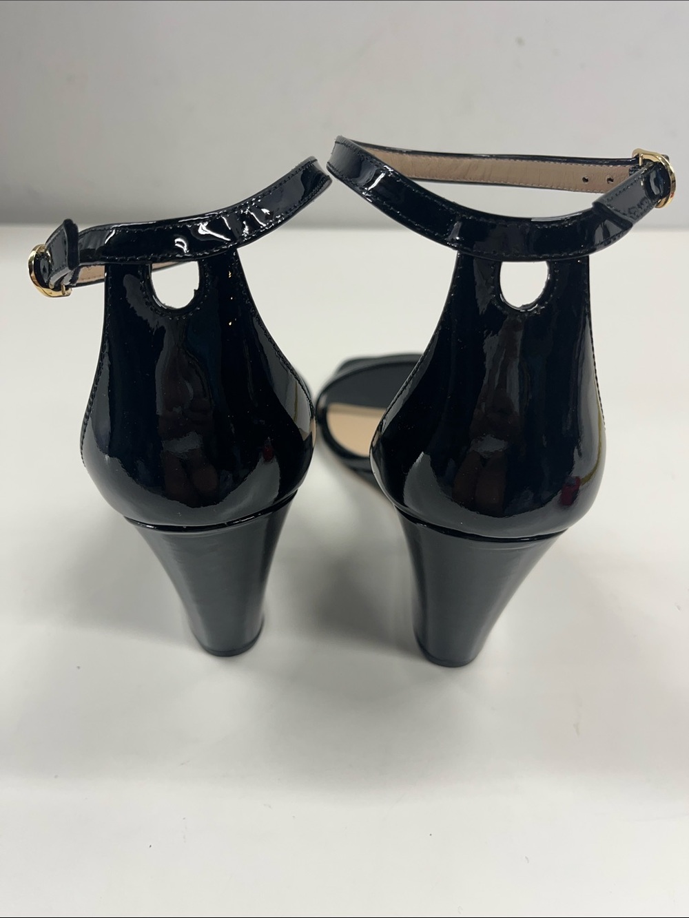 New Stuart Weitzman Nudistcurve 85 Wedge in Black Patent Leather Size 10.5 - Picture 4 of 8